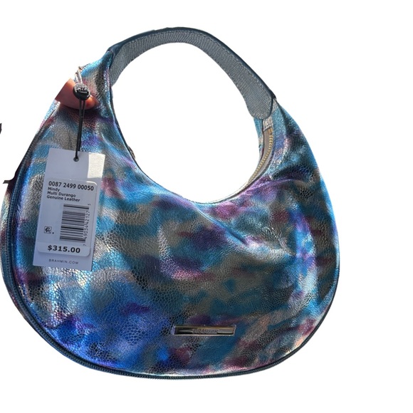 Brahmin Handbags - Brahmin Iridescent Blue Purple Metallic Hobo